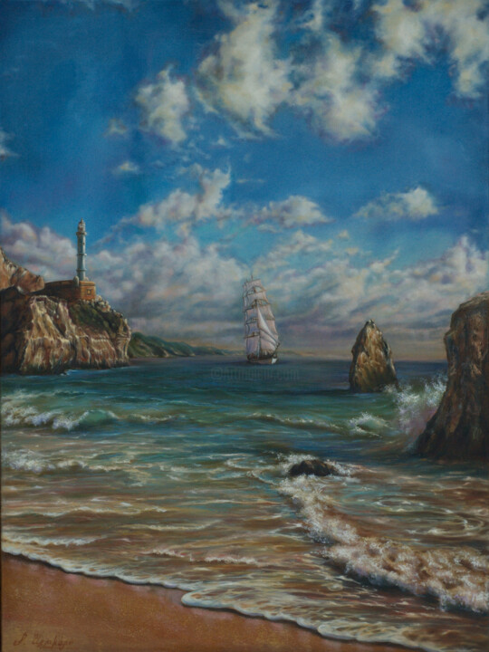 Pittura intitolato "Seascape" da Rita Cemkalo, Opera d'arte originale, Olio