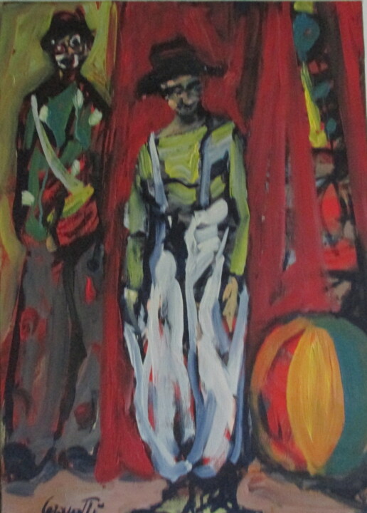 Painting titled "Circensi" by Rita Cerquetti, Original Artwork, Acrylic