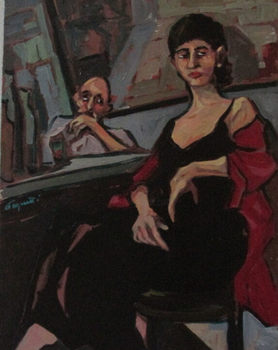Painting titled "In Attesa" by Rita Cerquetti, Original Artwork, Acrylic