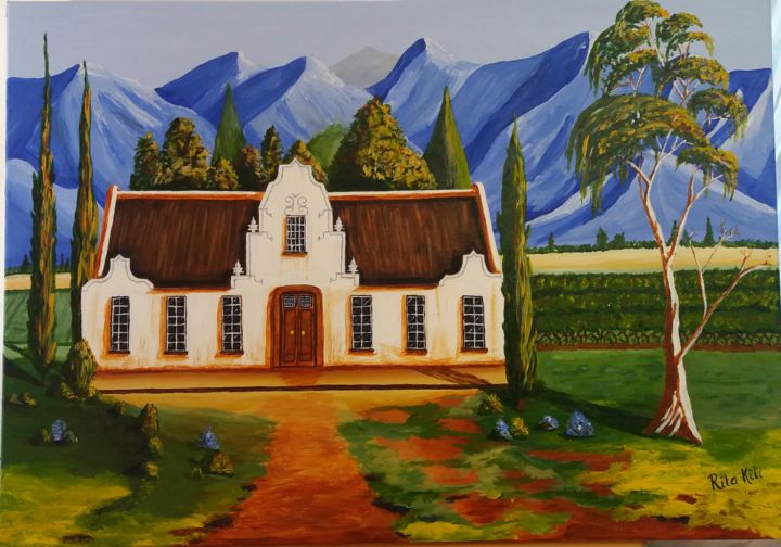 Peinture intitulée "Cape Dutch Bishops…" par Rita Kili, Œuvre d'art originale, Acrylique