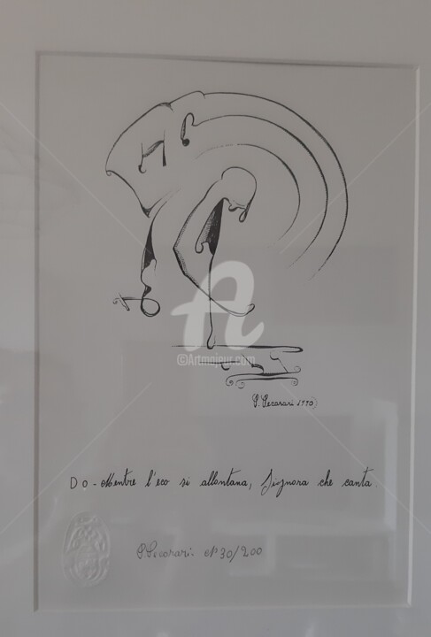 "Le sette note music…" başlıklı Baskıresim Rita Pecorari tarafından, Orijinal sanat, Mürekkep