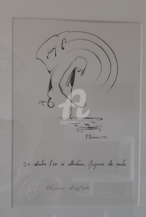 Printmaking titled "Le sette note music…" by Rita Pecorari, Original Artwork, Ink