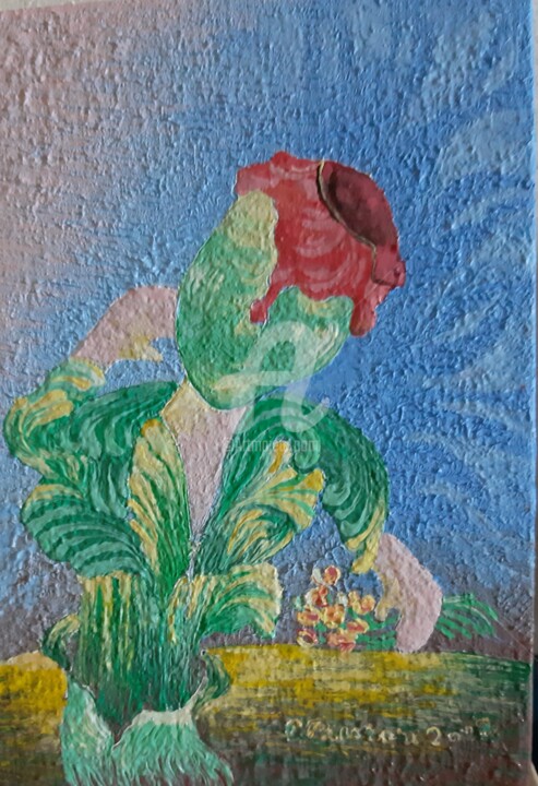 Schilderij getiteld ""Un Uomo Vestito A…" door Rita Pecorari, Origineel Kunstwerk, Olie
