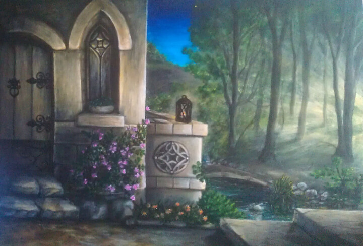 Painting titled "Dawn" by Rita Pianovszky, Original Artwork, Oil