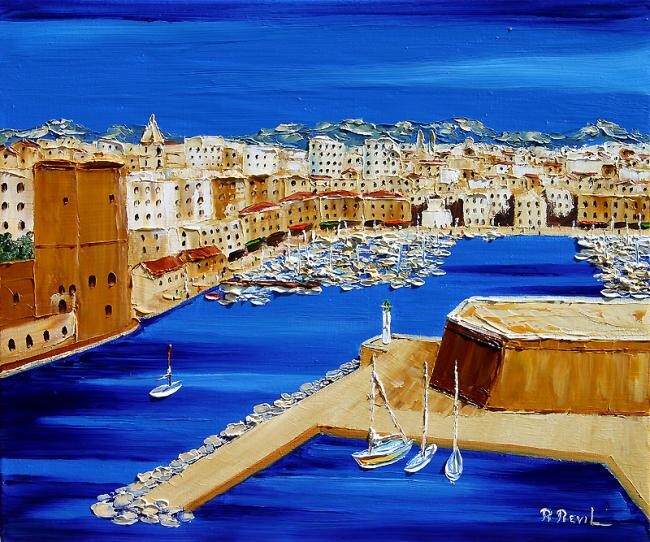 Peinture intitulée "Marseille." par Rita Revil, Œuvre d'art originale, Huile