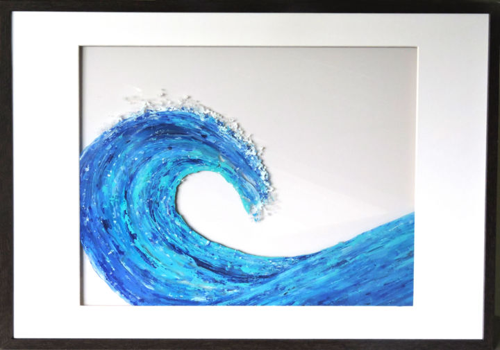 Painting titled "Vague..." by Rita Vandenherrewegen, Original Artwork, Acrylic Mounted on Plexiglass