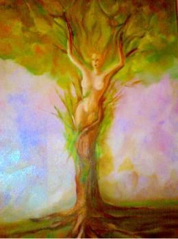 Pittura intitolato "l'albero della Vita…" da Rita Belpasso, Opera d'arte originale, Olio