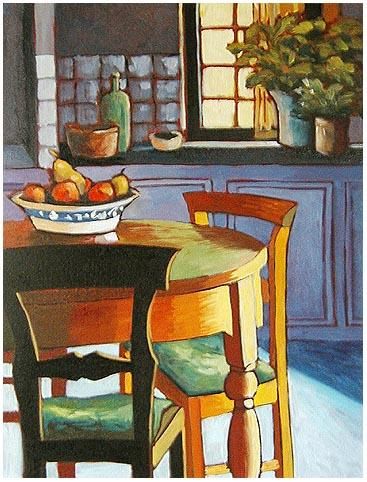 Peinture intitulée "Tuscan kitchen" par Rita Monaco, Œuvre d'art originale, Huile