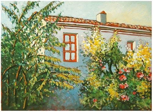 Peinture intitulée "Tuscan country hous…" par Rita Monaco, Œuvre d'art originale, Huile