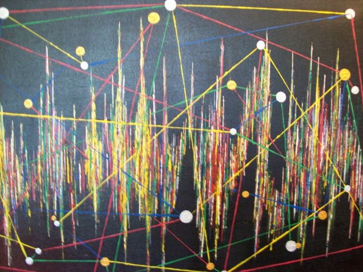 Painting titled "constellation.jpg" by Rita Raithel, Original Artwork