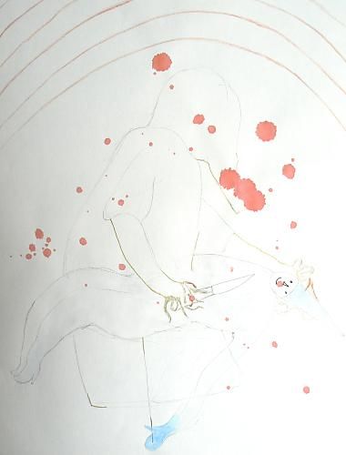 Dibujo titulada "Dos" por Pepa De La Santa Cruz, Obra de arte original,