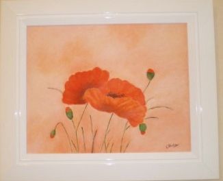 Painting titled "les coquelicots" by Chantal Riviere, Original Artwork