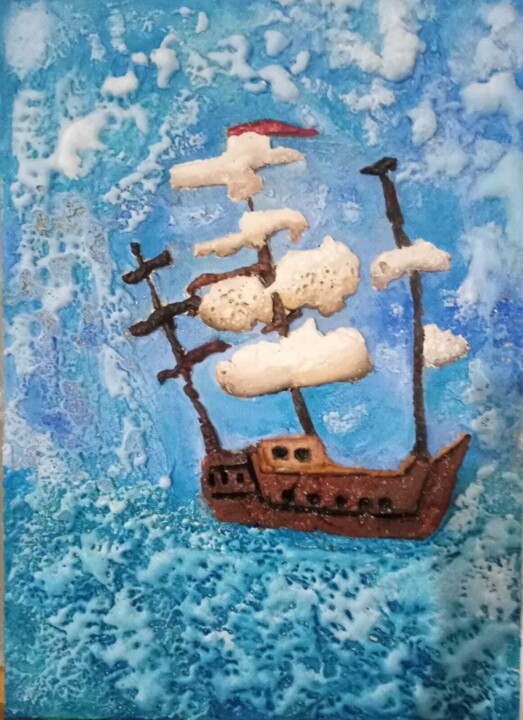 "Nuh' un Gemisi" başlıklı Tablo Rıza Akkaş tarafından, Orijinal sanat, Akrilik