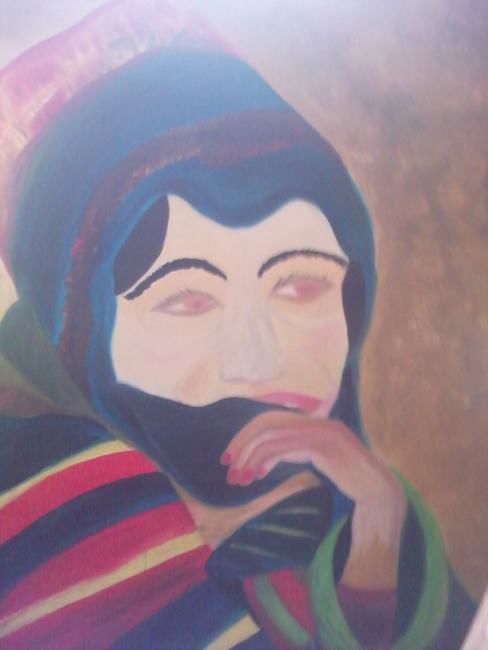 Painting titled "femme berbere" by Rize Art, Original Artwork, Oil