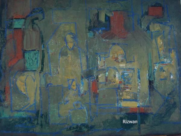 Painting titled "The Ages" by Rizwan Ali, Original Artwork, Oil