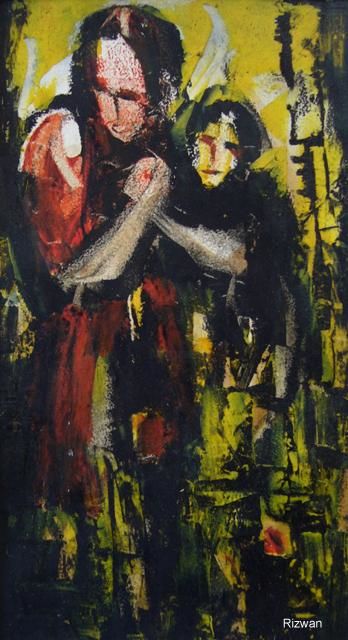 Painting titled "The love" by Rizwan Ali, Original Artwork, Oil