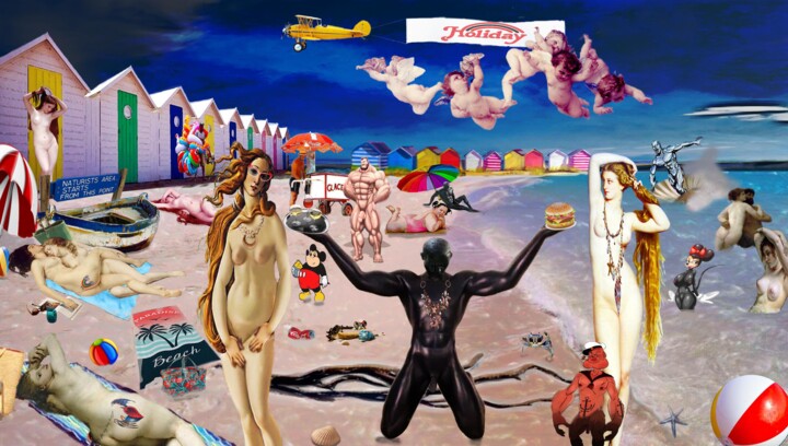Arts numériques intitulée "Vénus Beach" par Rizzo, Œuvre d'art originale, Peinture numérique Monté sur Autre panneau rigide