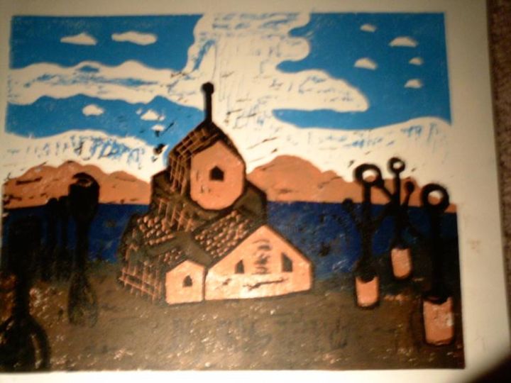 Printmaking titled "Coulds in the dista…" by Dude Obvious!, Original Art,