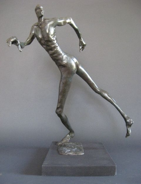 Skulptur mit dem Titel "running (ms54)" von Richard Herr, Original-Kunstwerk, Metalle