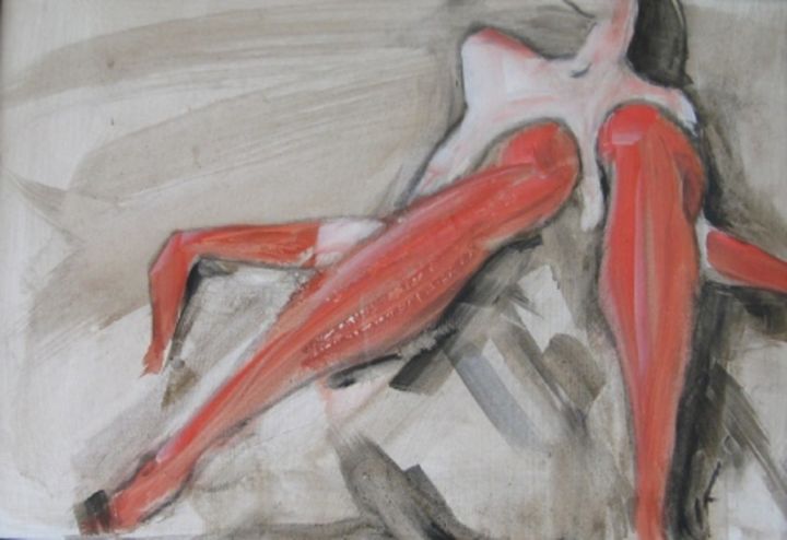 Картина под названием "more red legs 15pefp" - Richard Herr, Подлинное произведение искусства, Акрил