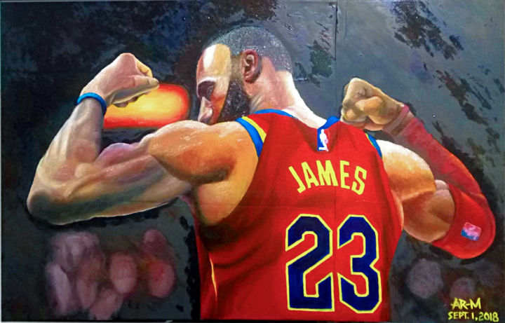 Painting titled "Lebron" by Roberto Monterola Jr., Original Art, Oil