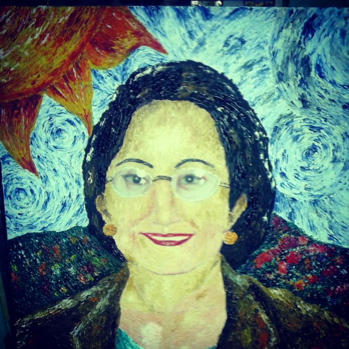 Painting titled "Tita Betty" by Roberto Monterola Jr., Original Artwork, Oil