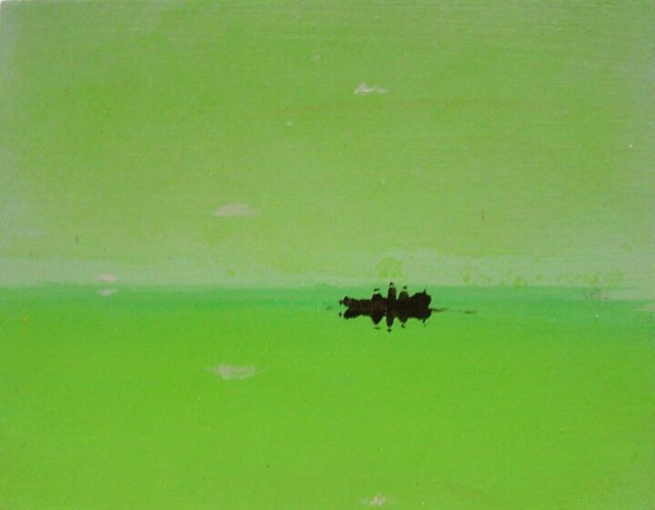 Pintura intitulada "lake in spring 2005" por Rob Arbouw, Obras de arte originais, Outro