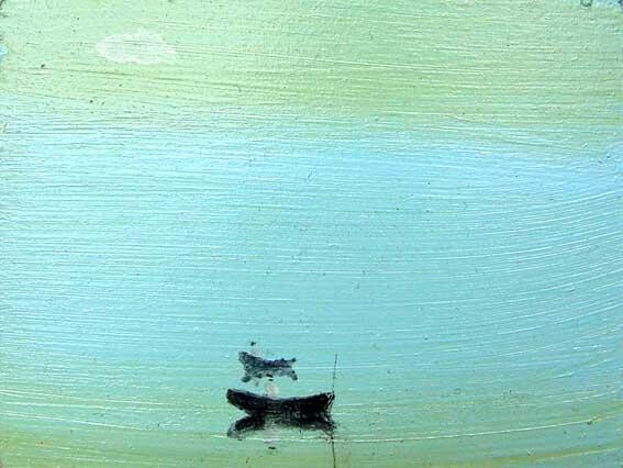 Painting titled "two small boat in t…" by Rob Arbouw, Original Artwork, Oil