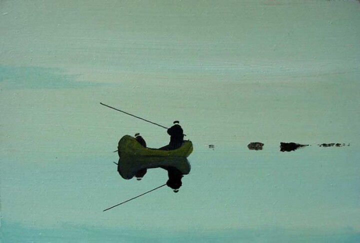Pittura intitolato "Lagoon at 5 o'clock…" da Rob Arbouw, Opera d'arte originale, Olio