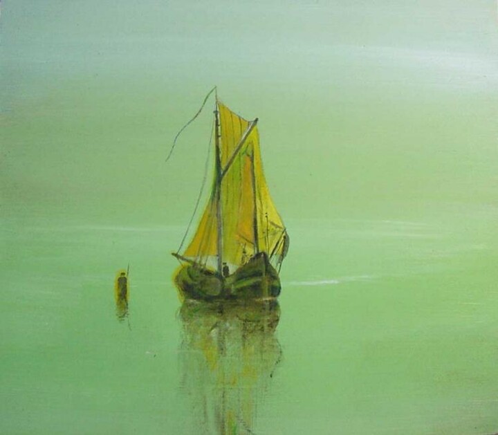Painting titled "La lac vert de Gali…" by Rob Arbouw, Original Artwork