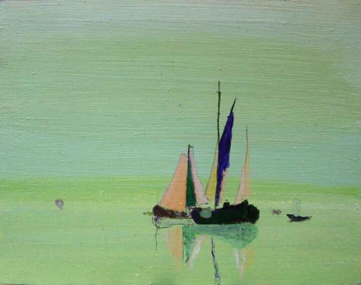 Painting titled "Les voiles colourie" by Rob Arbouw, Original Artwork