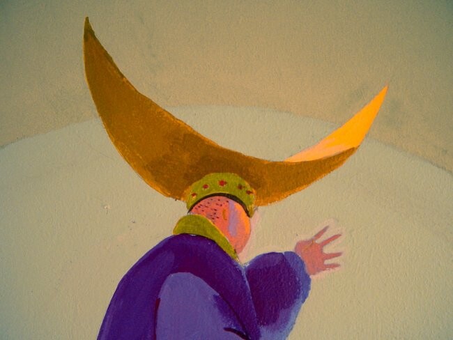 Painting titled "Moonman detail A" by Rob Arbouw, Original Artwork