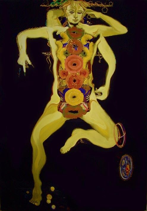 Painting titled "Yellow walker" by Rob Arbouw, Original Artwork
