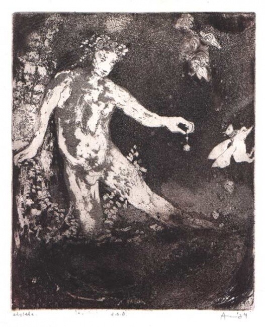 Disegno intitolato "Hermes and Europa" da Rob Arbouw, Opera d'arte originale, Altro