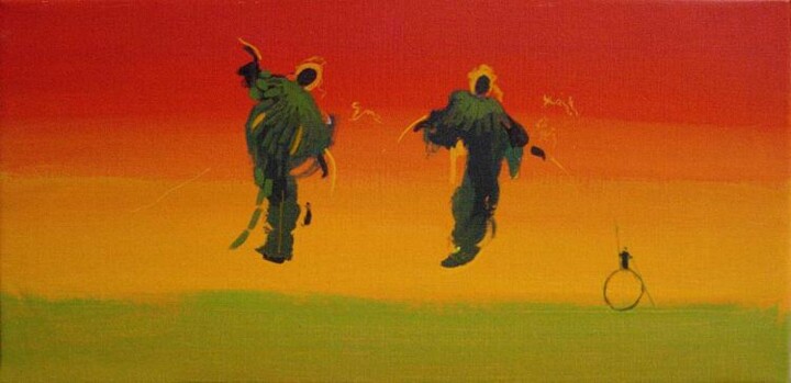 Painting titled "Jumping around" by Rob Arbouw, Original Artwork