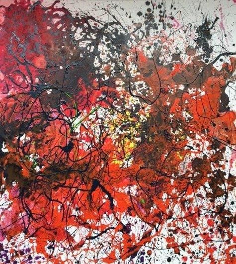 Painting titled "Pollock's wish" by Rob Koedijk, Original Artwork, Other