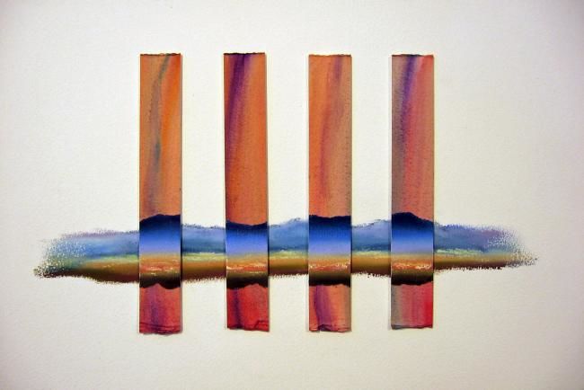 Malerei mit dem Titel "Vertical Horizon" von Rob Debartolo, Original-Kunstwerk