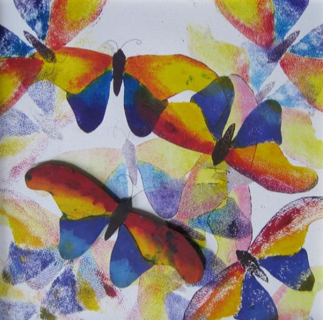 Painting titled "Butterflies" by Rob Debartolo, Original Artwork