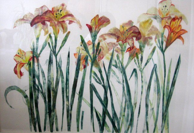 Painting titled "Day Lillies" by Rob Debartolo, Original Artwork