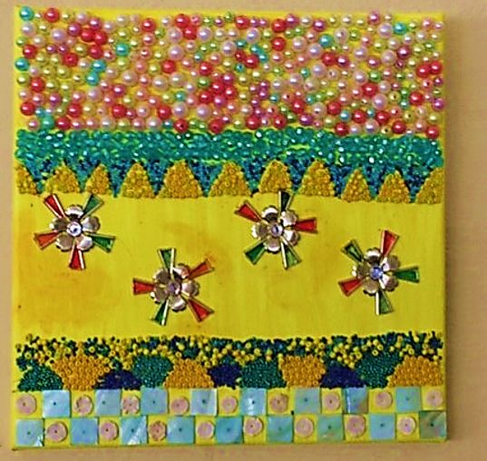 Painting titled "Flowers in yellow" by Robert B, Original Art, Oil