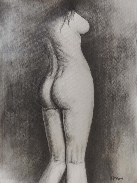 Desenho intitulada "female nude II." por Róbert Bánrévi, Obras de arte originais, Grafite