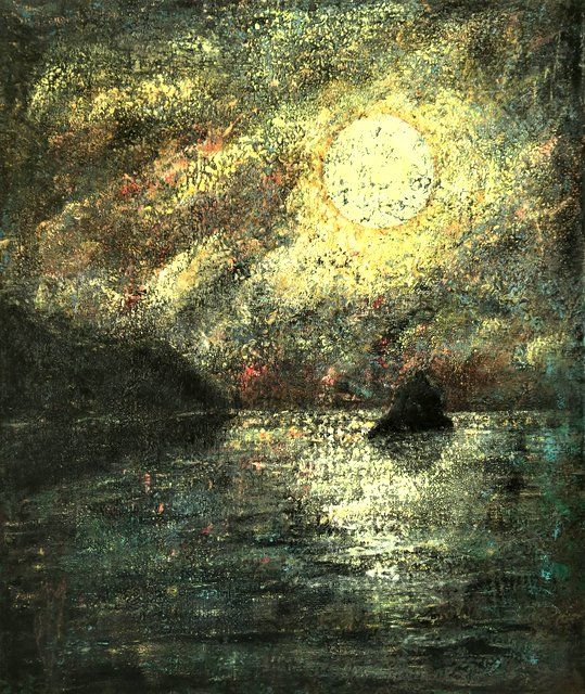 Malerei mit dem Titel "L'îlot" von Robert Bass, Original-Kunstwerk, Acryl