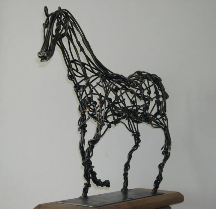 Escultura intitulada "Cheval fil de Fer" por Robert Chevalier, Obras de arte originais