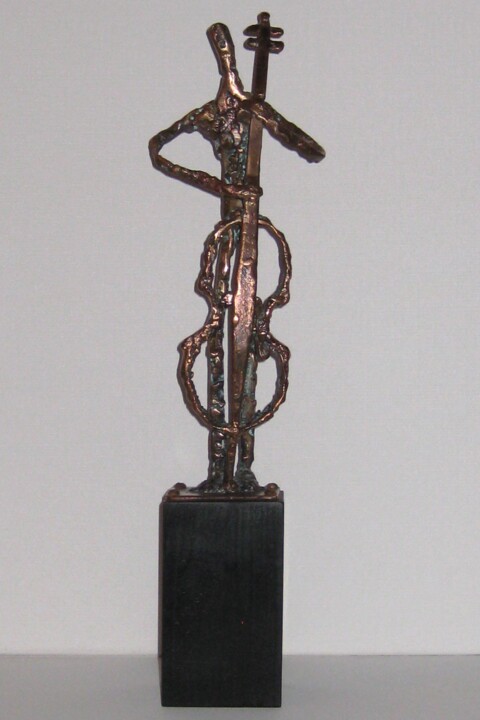 Sculpture titled "Le Bassiste" by Robert Chevalier, Original Artwork