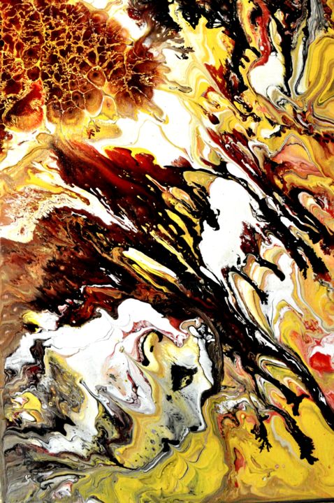 Картина под названием "Abstrait 12" - Robert Daout, Подлинное произведение искусства, Акрил