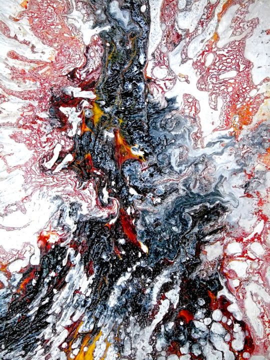 Ζωγραφική με τίτλο "Abstrait 25" από Robert Daout, Αυθεντικά έργα τέχνης, Ακρυλικό