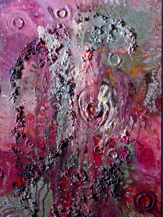 Painting titled "Abstrait 23" by Robert Daout, Original Artwork, Acrylic Mounted on Wood Stretcher frame