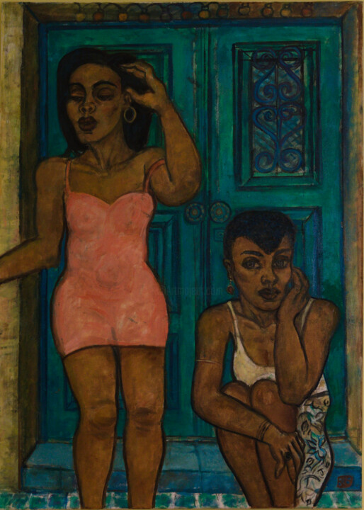 Peinture intitulée "Cuba - Huile sur to…" par Robert Gibson, Œuvre d'art originale, Huile Monté sur Châssis en bois