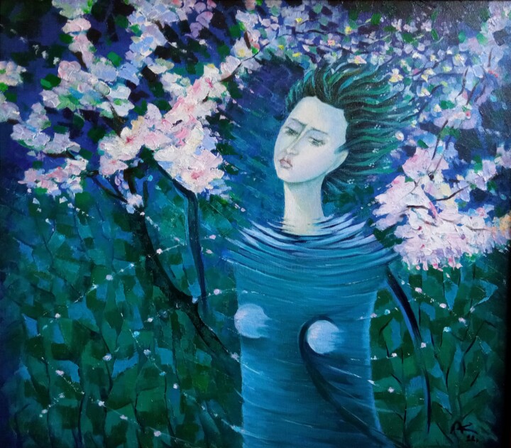 Malerei mit dem Titel "Spring" von Robert Hekimyan, Original-Kunstwerk, Öl