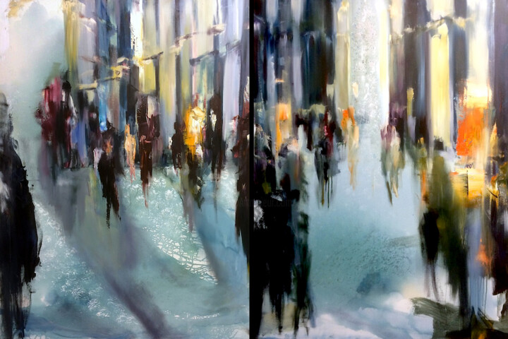 Картина под названием "Fenster im Schatten" - Robert Hettich, Подлинное произведение искусства, Масло